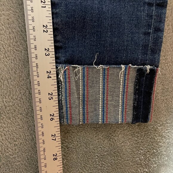 LOFT Women Classic Preppy Embroidered Slim Skinny Ankle Crop Dark Wash Jean 2 - Picture 10 of 11